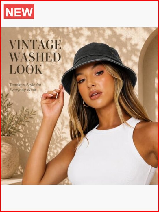 3-Pack Vintage Washed Cotton Bucket Hats – Unisex Fisherman Hat for Outdoor main image 5